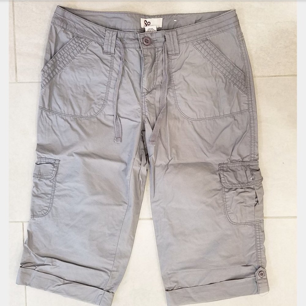 SO grey cargo Bermuda shorts